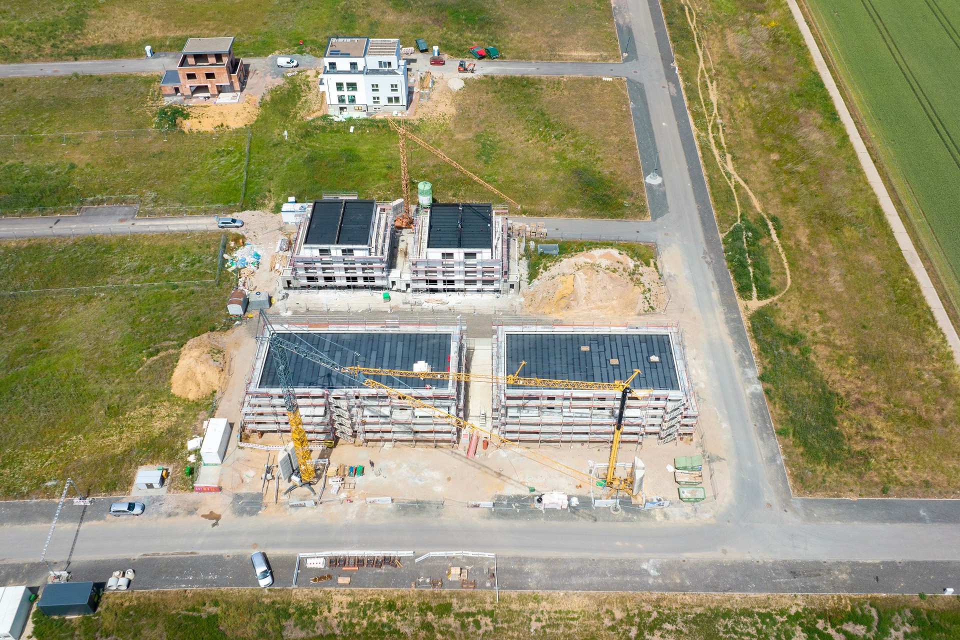 Baustellen von Wohngebäuden - Entwicklungsgebiet, Luftbild