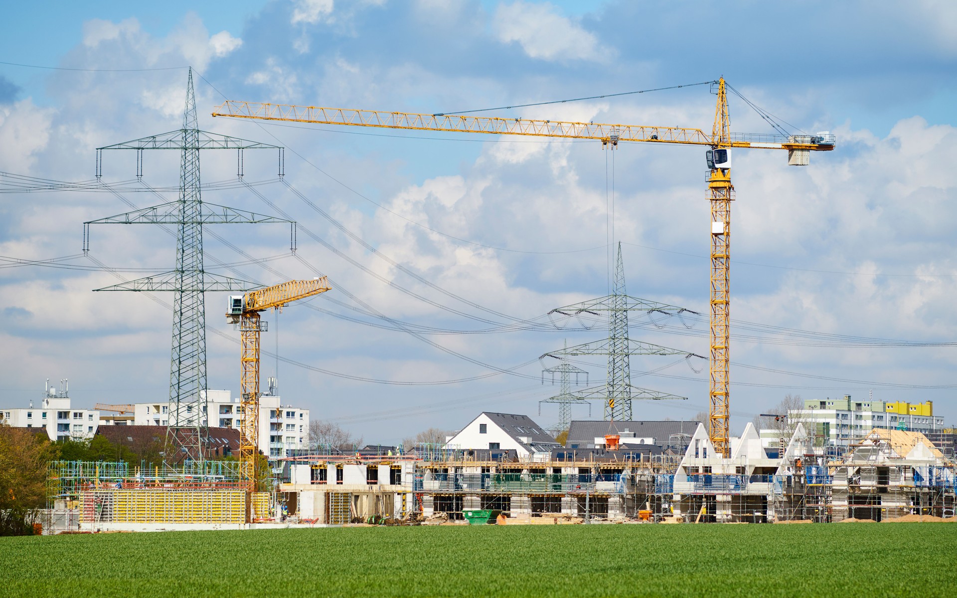 Baustelle von Einfamilienhäusern